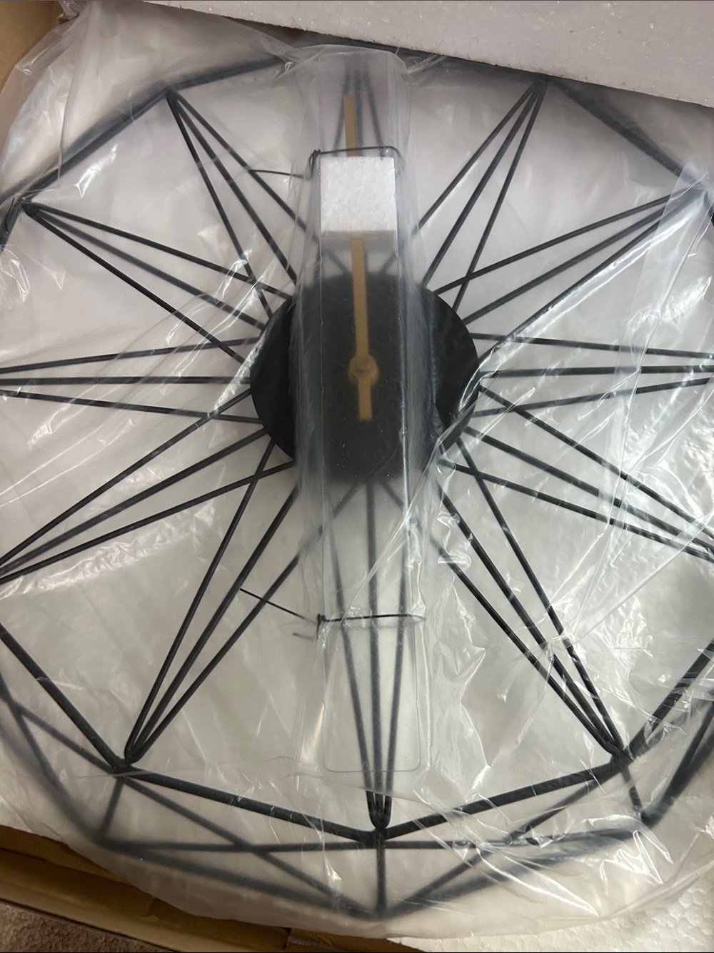 Modern Black Wire Starburst 18” Wall Clock - Indoor/ Outdoor